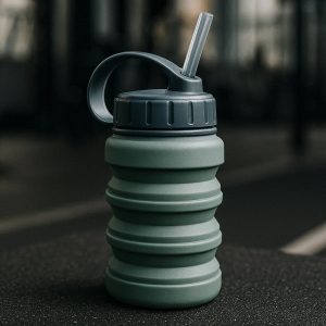 10 Foldable Water Cup with Built In Straw for Gym and Running