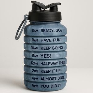 14 Foldable Water Bottle with Time Marker and Motivational Quotes