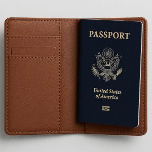 18 Slim Vegan Leather Passport Wallet for Women and Men
