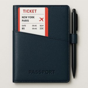 19 Travel Passport Cover with Pen Loop and Ticket Pocket