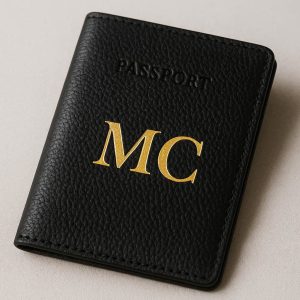 20 Luxury Passport Holder with Gold Foil Initial Monogram