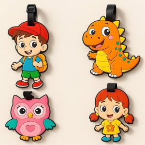 8 Kids Colorful Cartoon Character Luggage Tags for Children